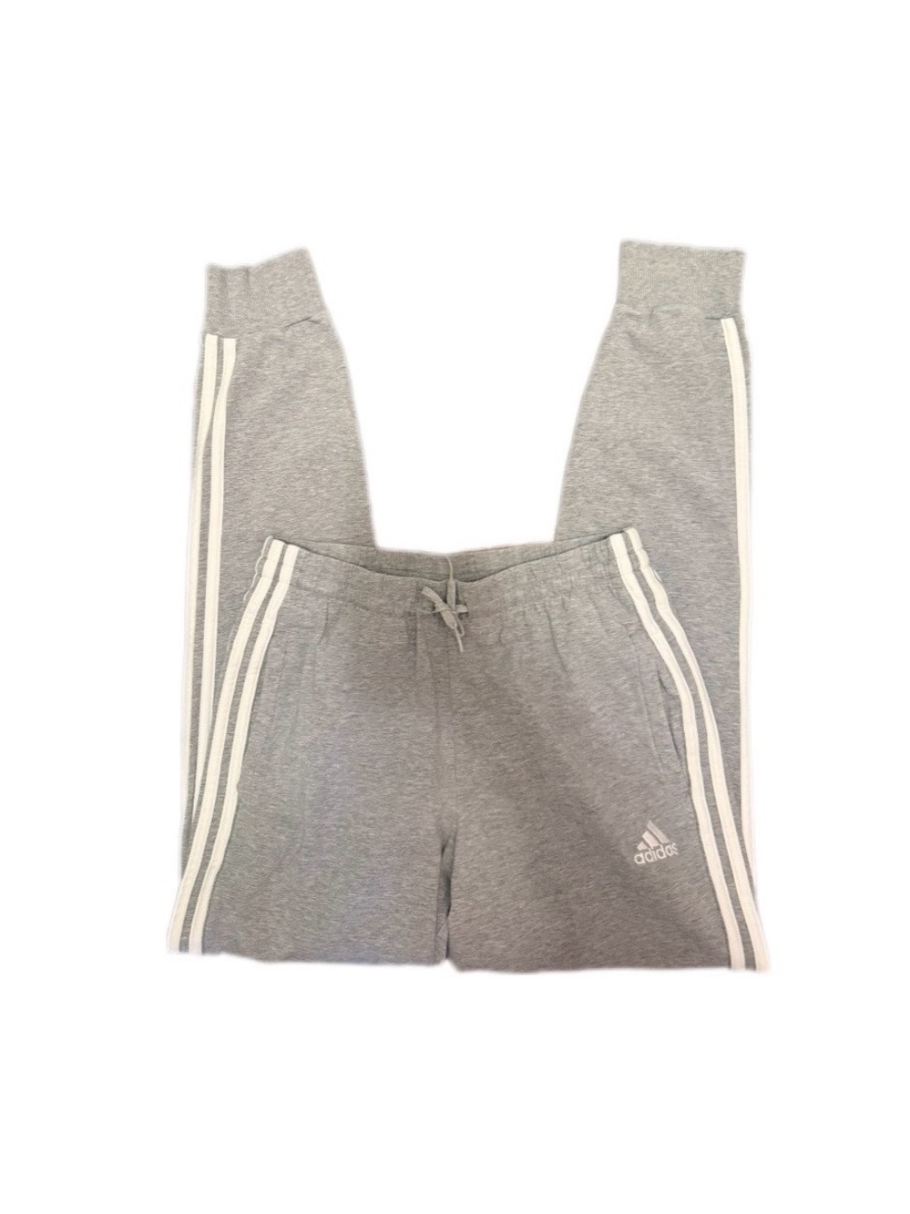 adidas Grey Track Pants with White Stripes